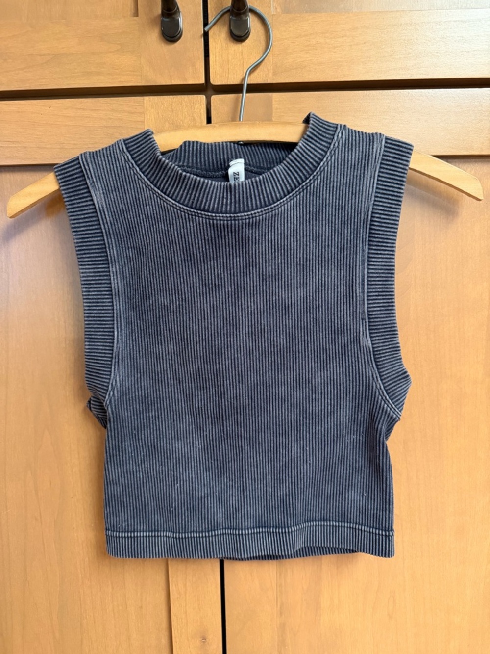 Zenana Outfitters Ribbed Brami - Charcoal